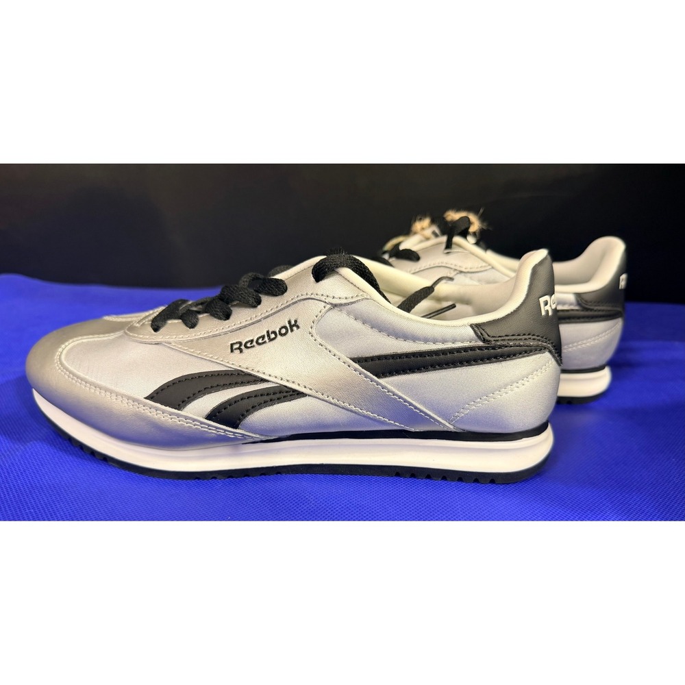 Reebok Royal Classic Jogger 3 Shoes Silver Black Women's Sz 8 Athletic Sneakers